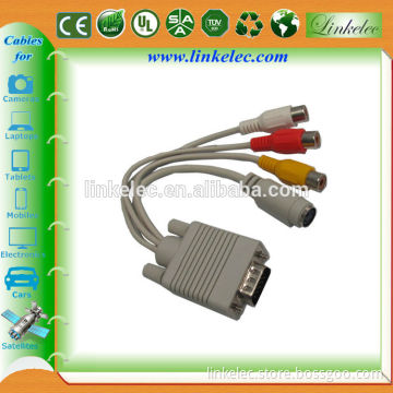 Gold plated factory supply audio video output vga to red white yellow cable